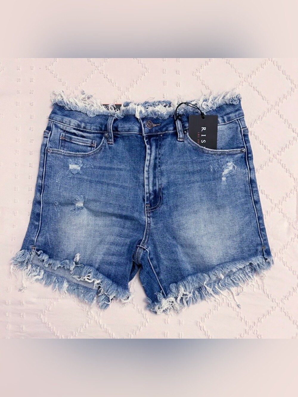 ISLA FRAYED RISEN SHORTS - Picture 4 of 6